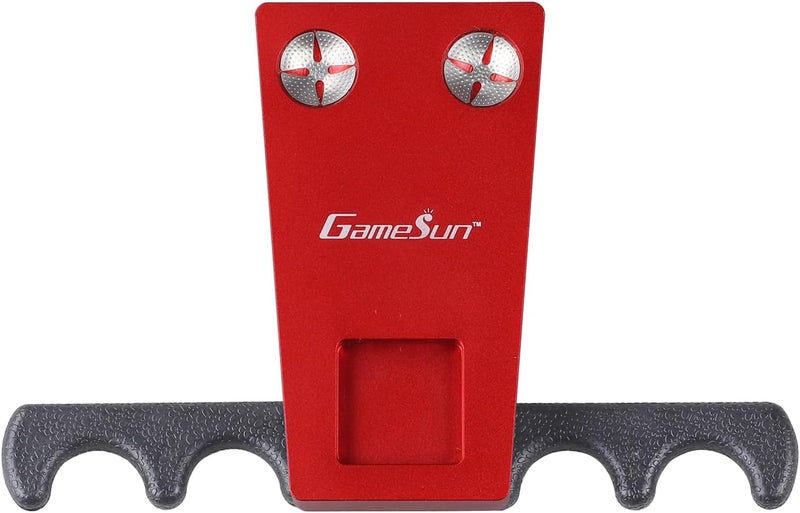 GAMESUN 6 In 1 Portable Weighted Pool Cue Holder, chalk holder, billiard cue tip tool, Red - Image 1